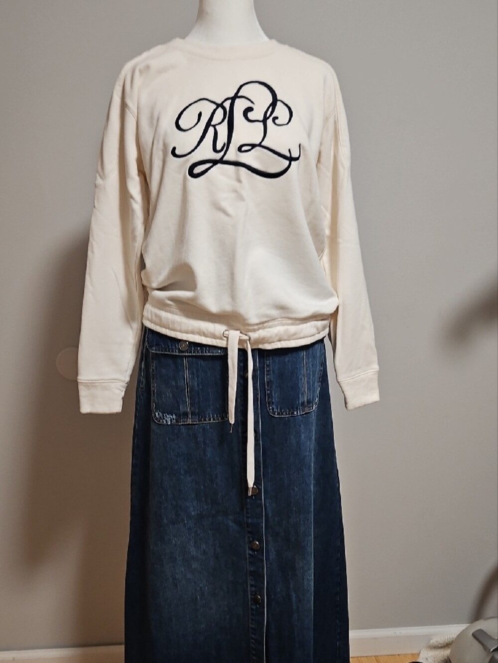 Lauren Ralph Lauren Cream White Top with Logo Tag